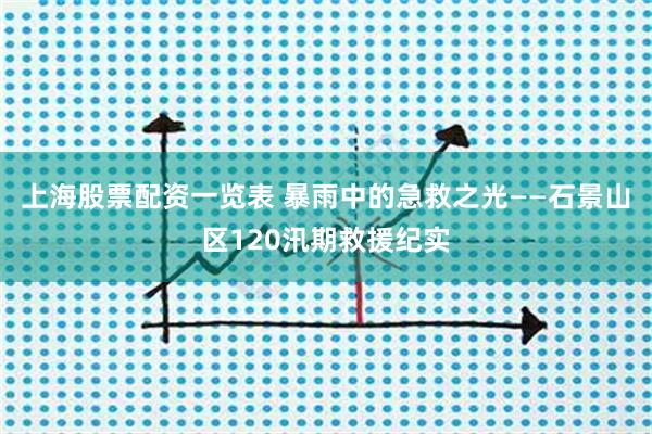 上海股票配资一览表 暴雨中的急救之光——石景山区120汛期救援纪实