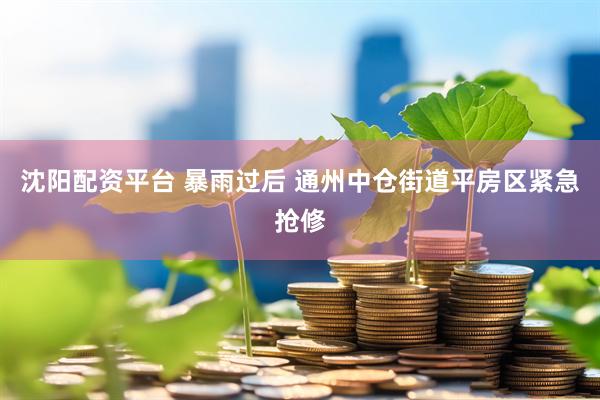 沈阳配资平台 暴雨过后 通州中仓街道平房区紧急抢修